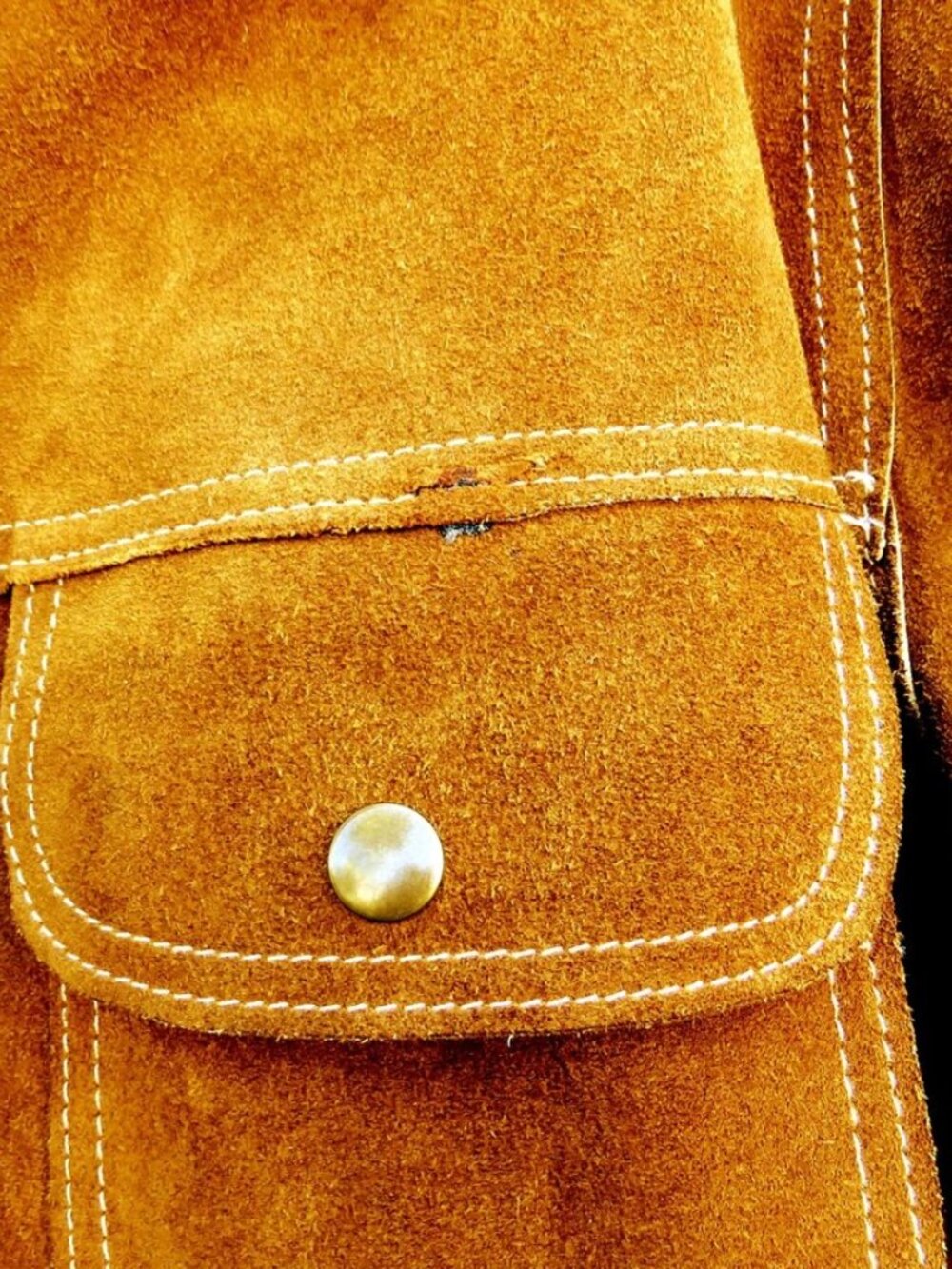 1970s Suede Jacket Mens 44 JC Penney Western Leather Shirt Jacket - Picture 9 of 9